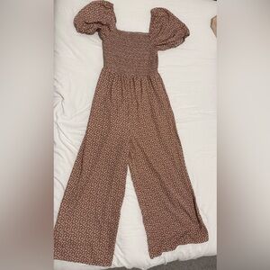 Brown Floral Women's Jumpsuit